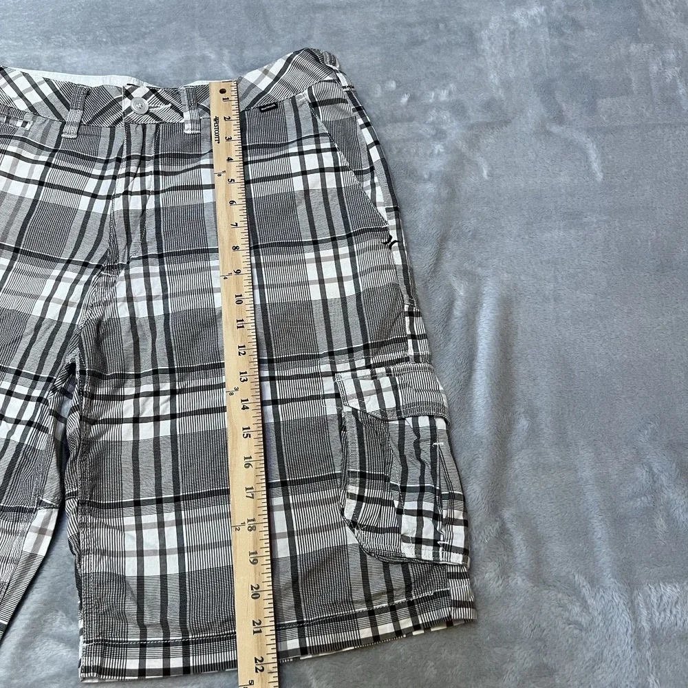 Hurley Plaid Cargo Shorts Mens Size 32 Cotton Blend‎